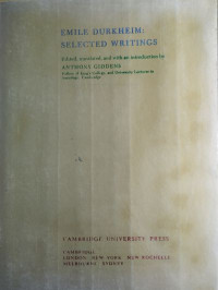 Emile Durkheim : Selected Writings