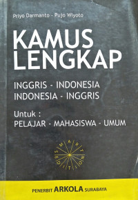 Kamus Lengkap Inggris-Indonesia Indonesia Inggris