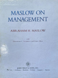 Maslow on Management