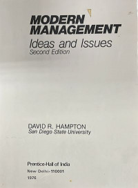 Modern Management: Ideas and Issues