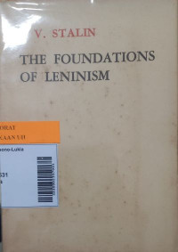 The Foundations of Leninism